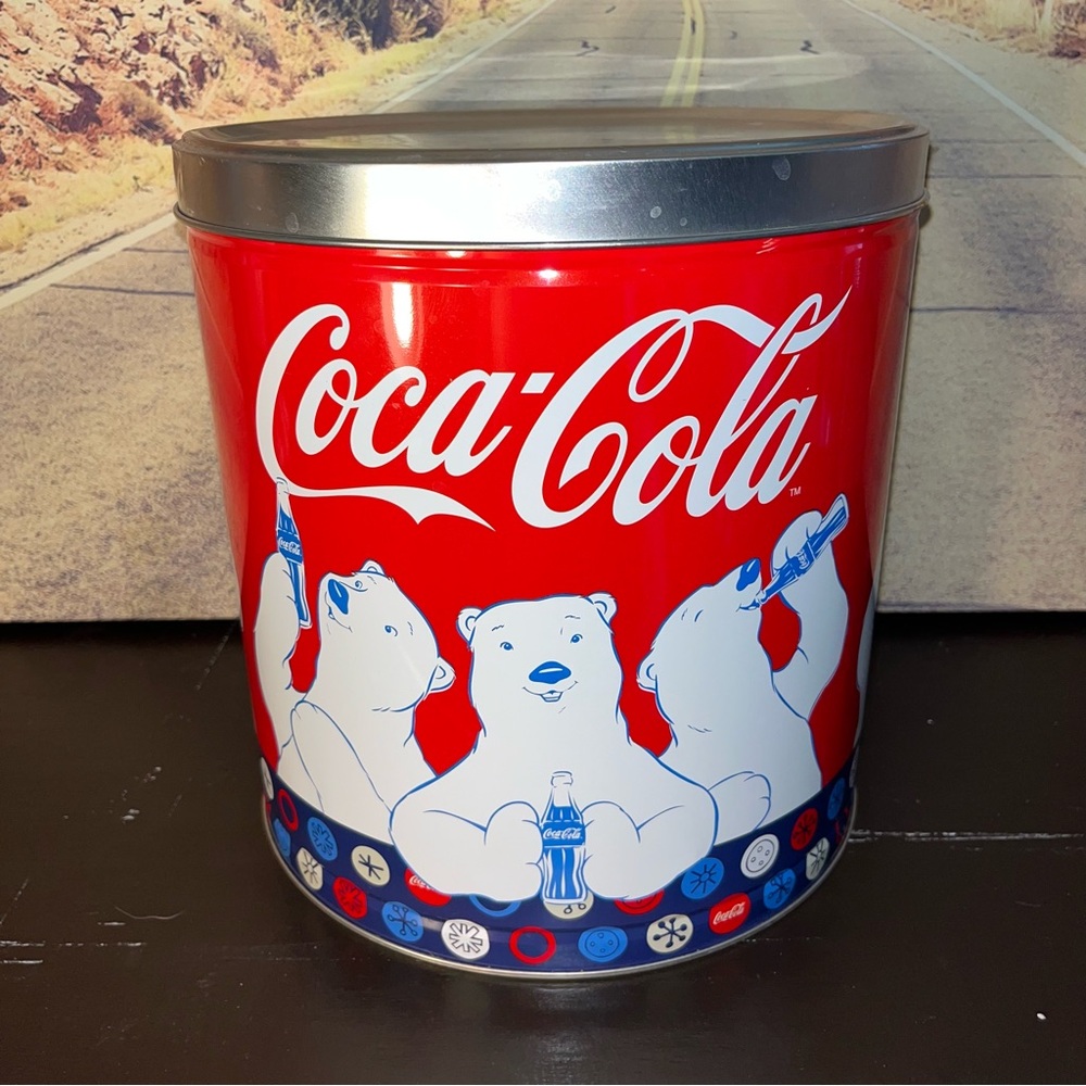 Coca Cola Polar Bear 2012 Popcorn Tin Empty Metal Collectible Coke Tin